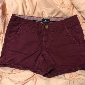 American Eagle Maroon shortie shorts